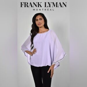 Fran Lyman Crystal Trimmed Lavender Chiffon Capelet